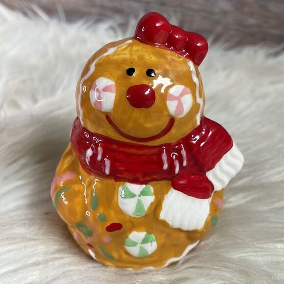 Mr & Mrs Gingerbread Salt and Pepper Shakers, 3 1/2” High - Picture 5 of 5